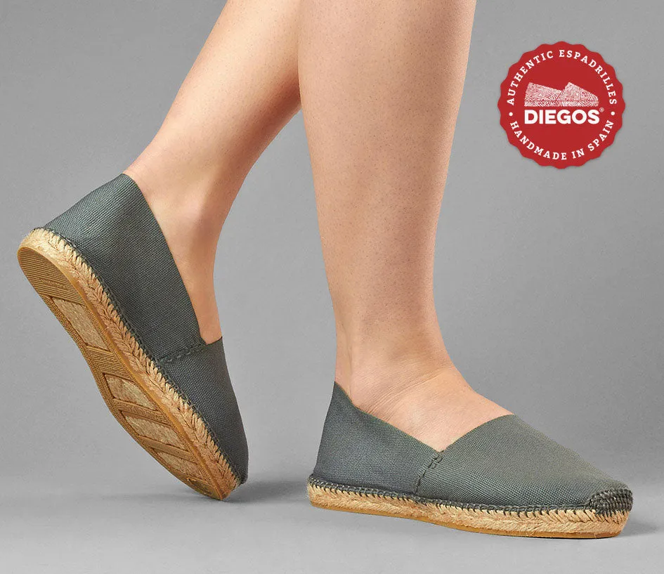 Grey espadrille canvas