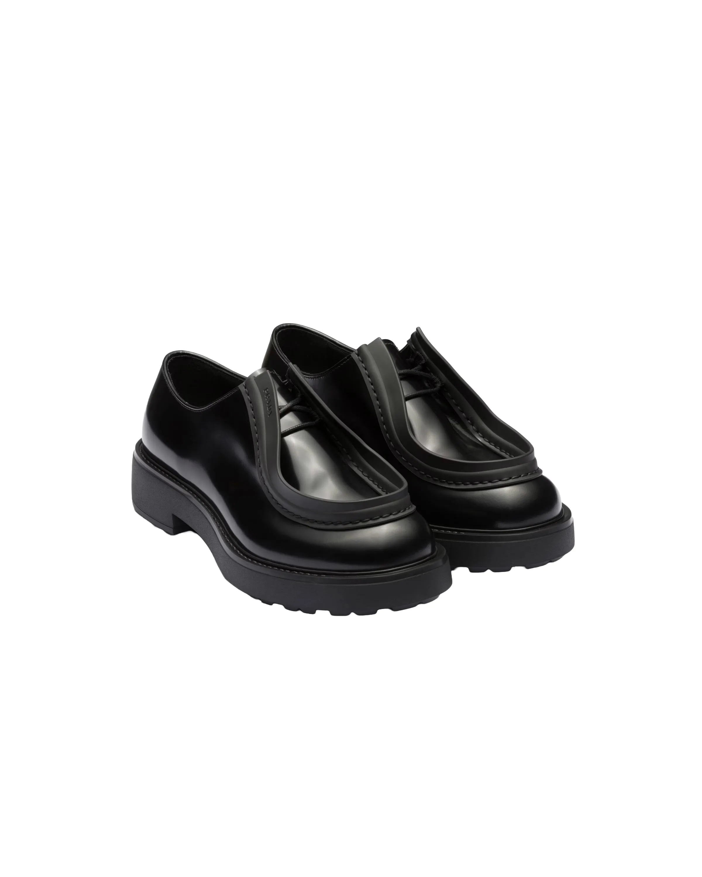 Gucci Diapason Opaque Brushed Leather Lace Up Loafers
