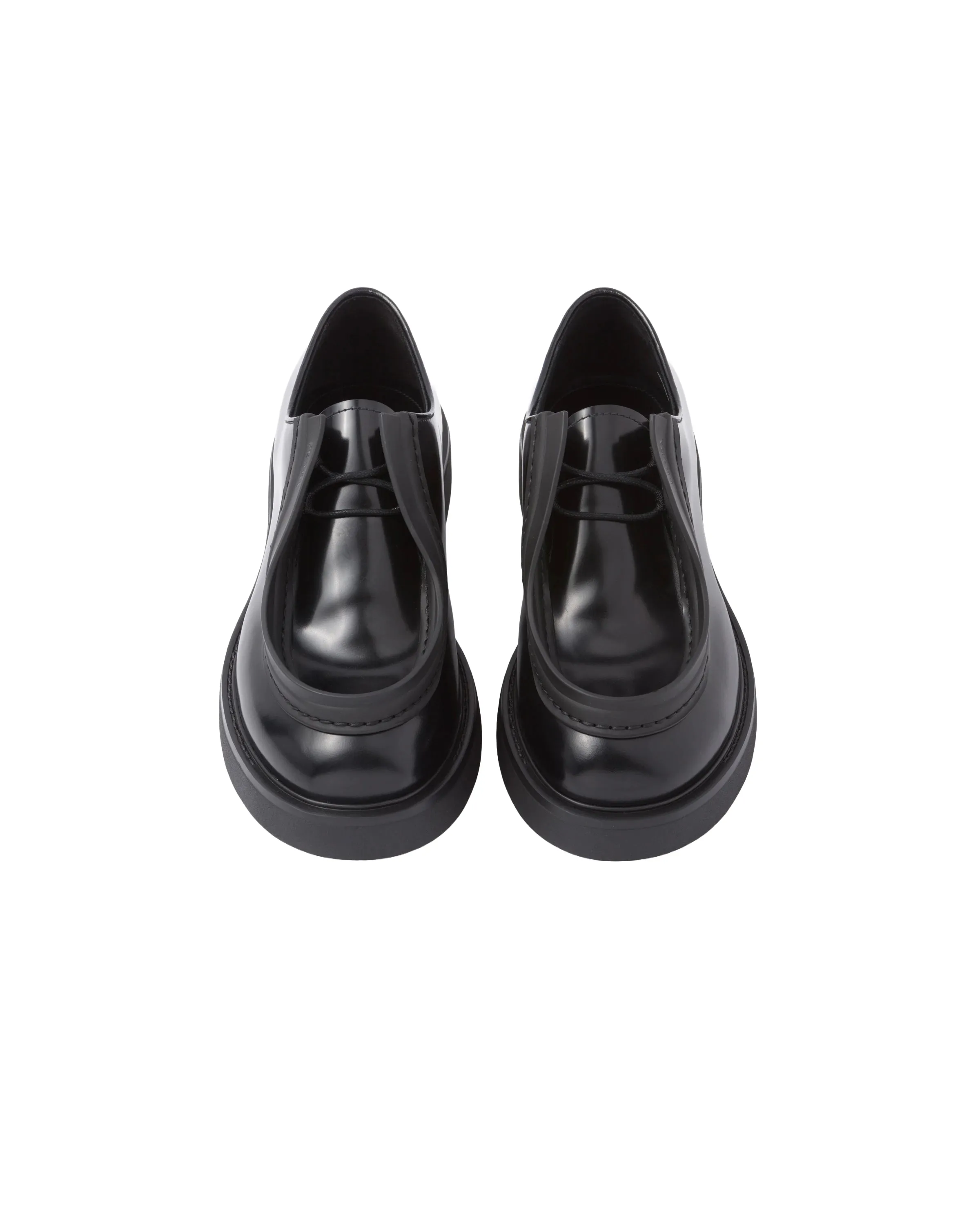 Gucci Diapason Opaque Brushed Leather Lace Up Loafers