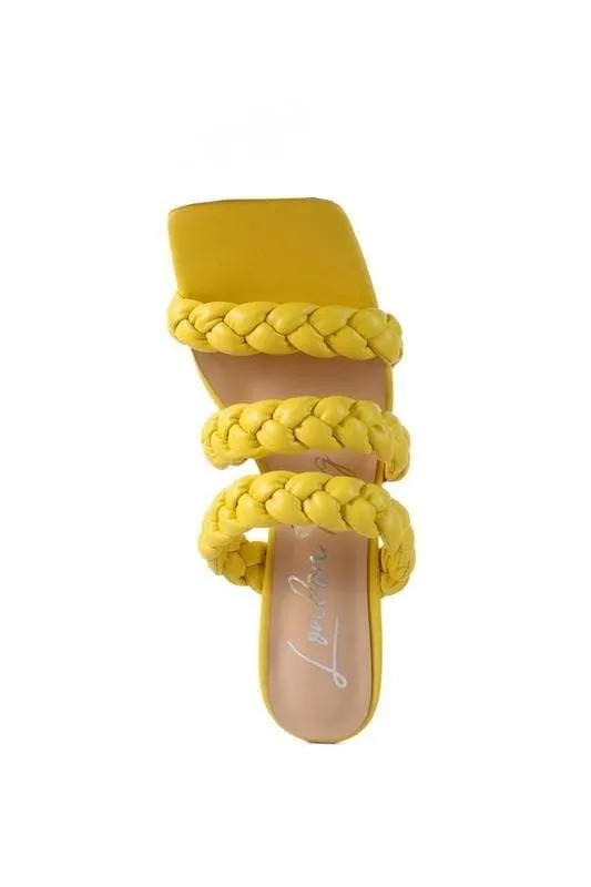 High Bae Pointed Heel Braided Sandals