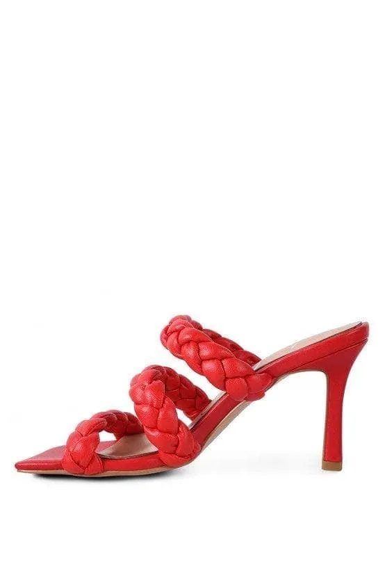 High Bae Pointed Heel Braided Sandals