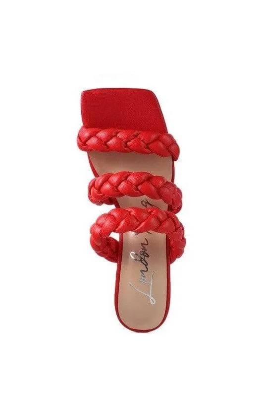 High Bae Pointed Heel Braided Sandals