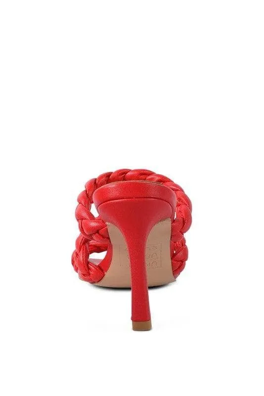 High Bae Pointed Heel Braided Sandals