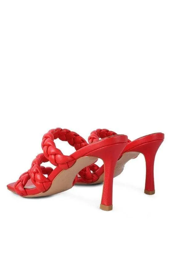 High Bae Pointed Heel Braided Sandals