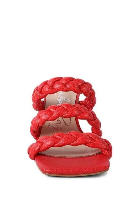 High Bae Pointed Heel Braided Sandals