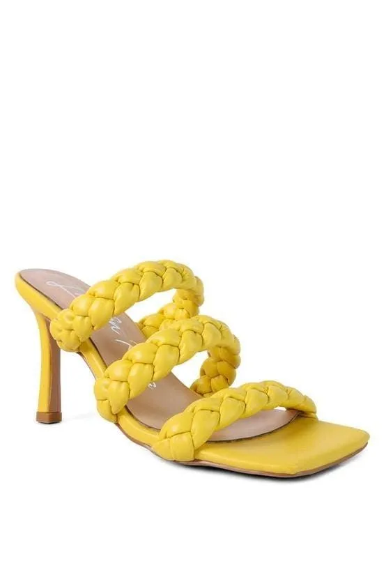 High Bae Pointed Heel Braided Sandals