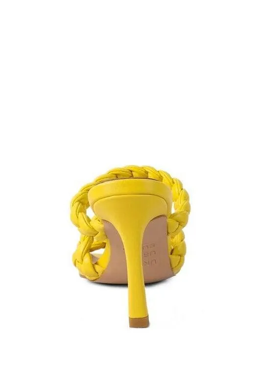 High Bae Pointed Heel Braided Sandals