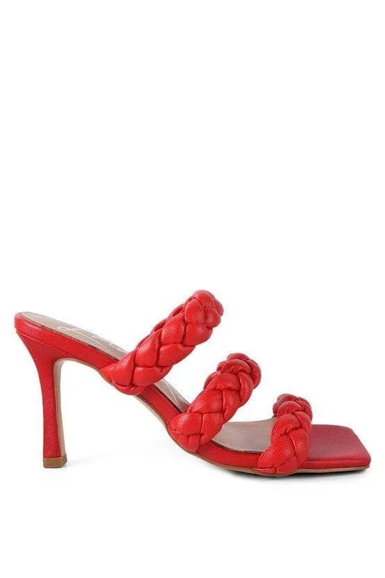 High Bae Pointed Heel Braided Sandals