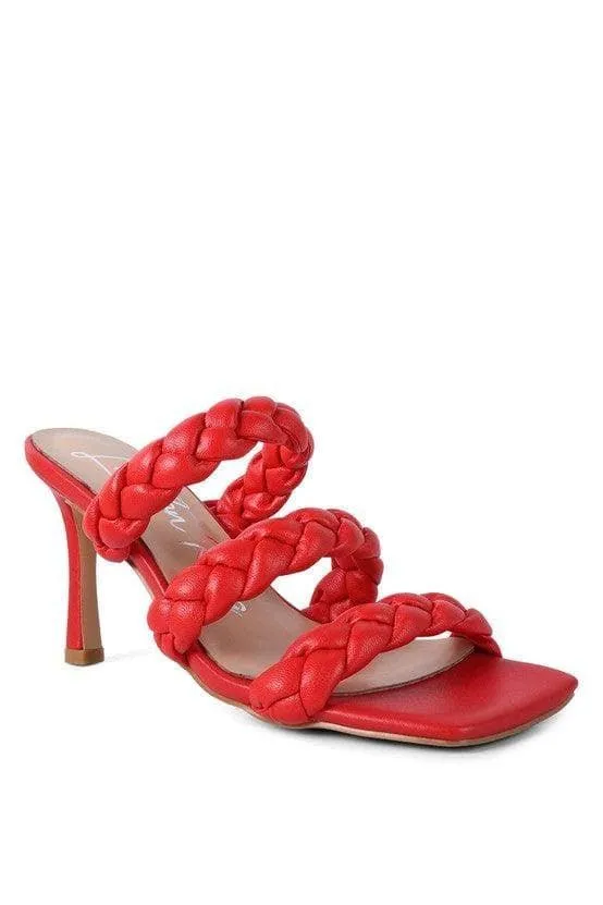 High Bae Pointed Heel Braided Sandals