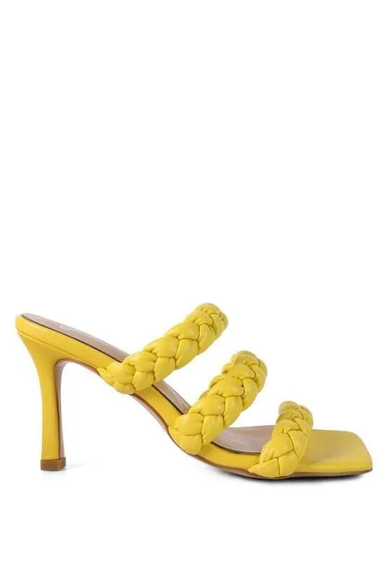 High Bae Pointed Heel Braided Sandals