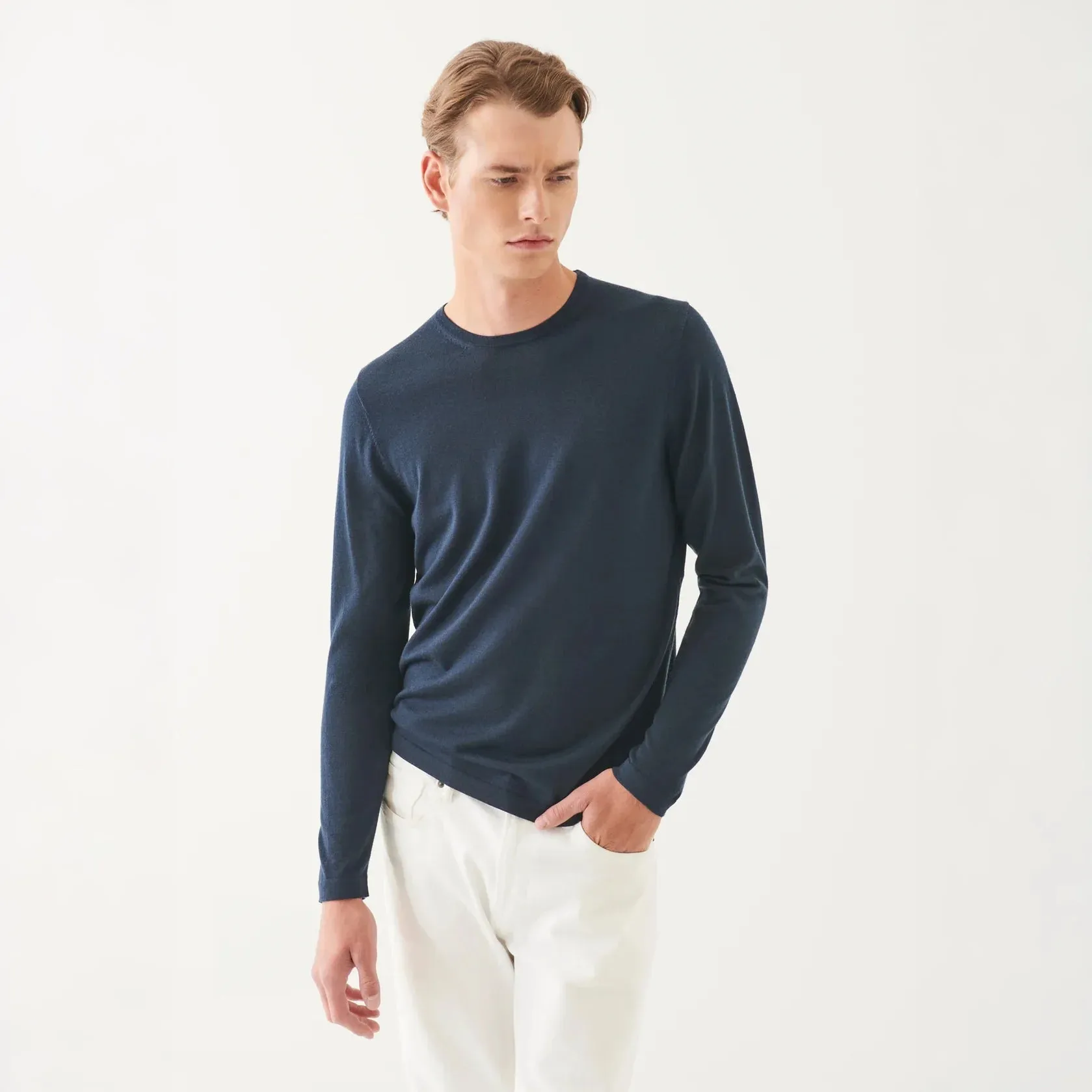 Imperial Blue Extra-Fine Merino Sweater - Patrick Assaraf