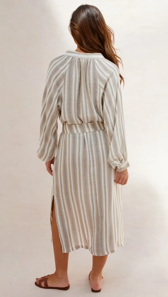 INES KAFTAN - TAUPE STRIPE