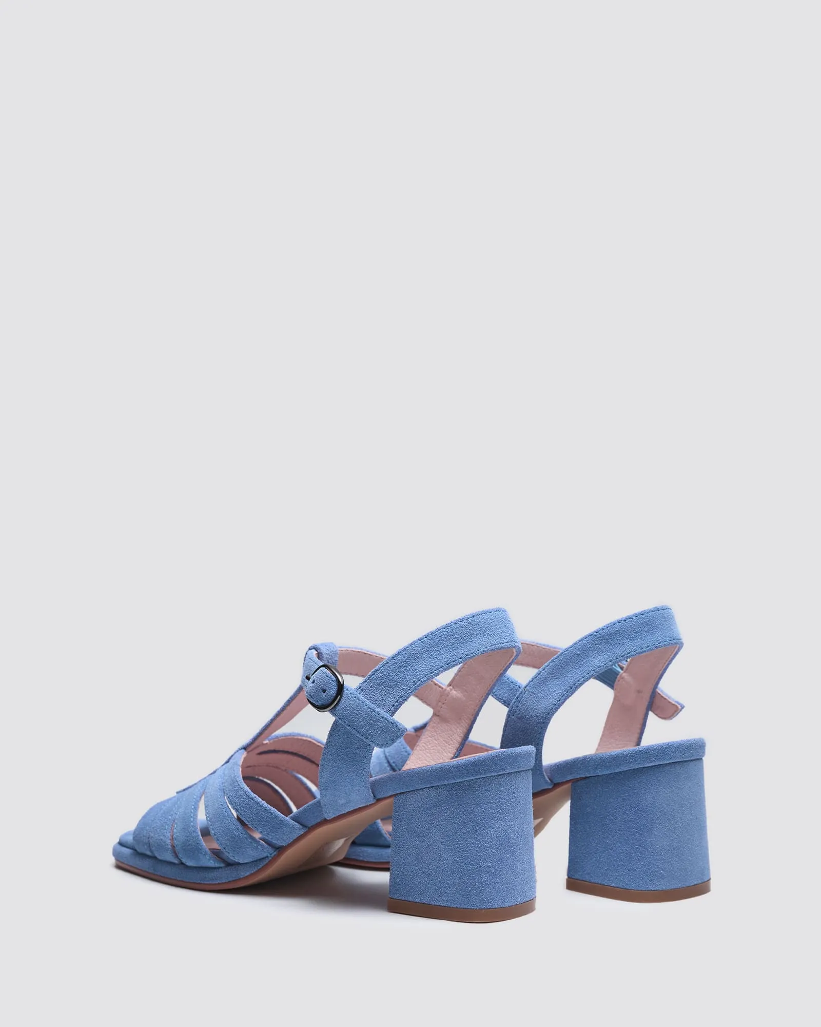 IRIS BLOCK HEELS DENIM SUEDE