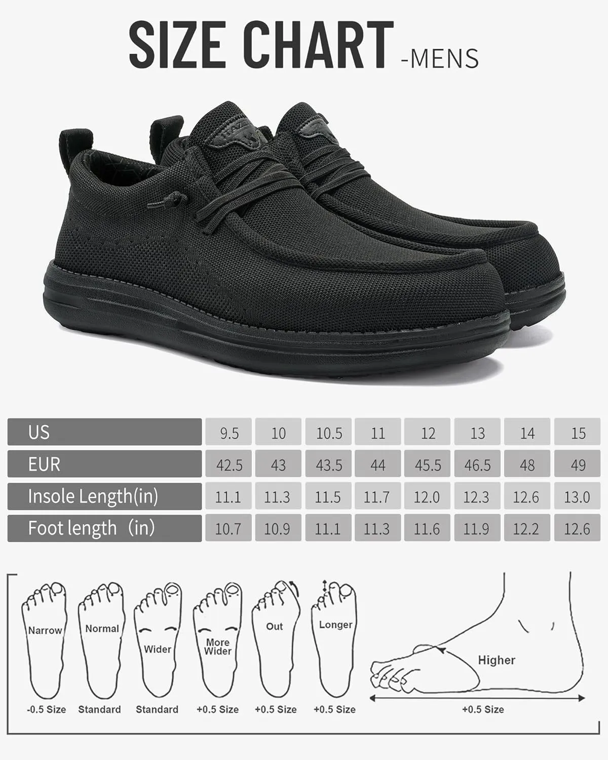 ITAZERO Men's Wide Toe Box Mesh Shoes Business Casual Wide Width Walking Shoes with Arch Support Insole for Plantar Fasciitis