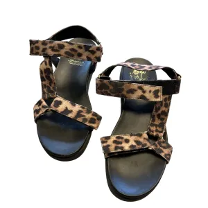 Jellypop Reagan Leopard Print Strappy Slide Sandals Size 7.5