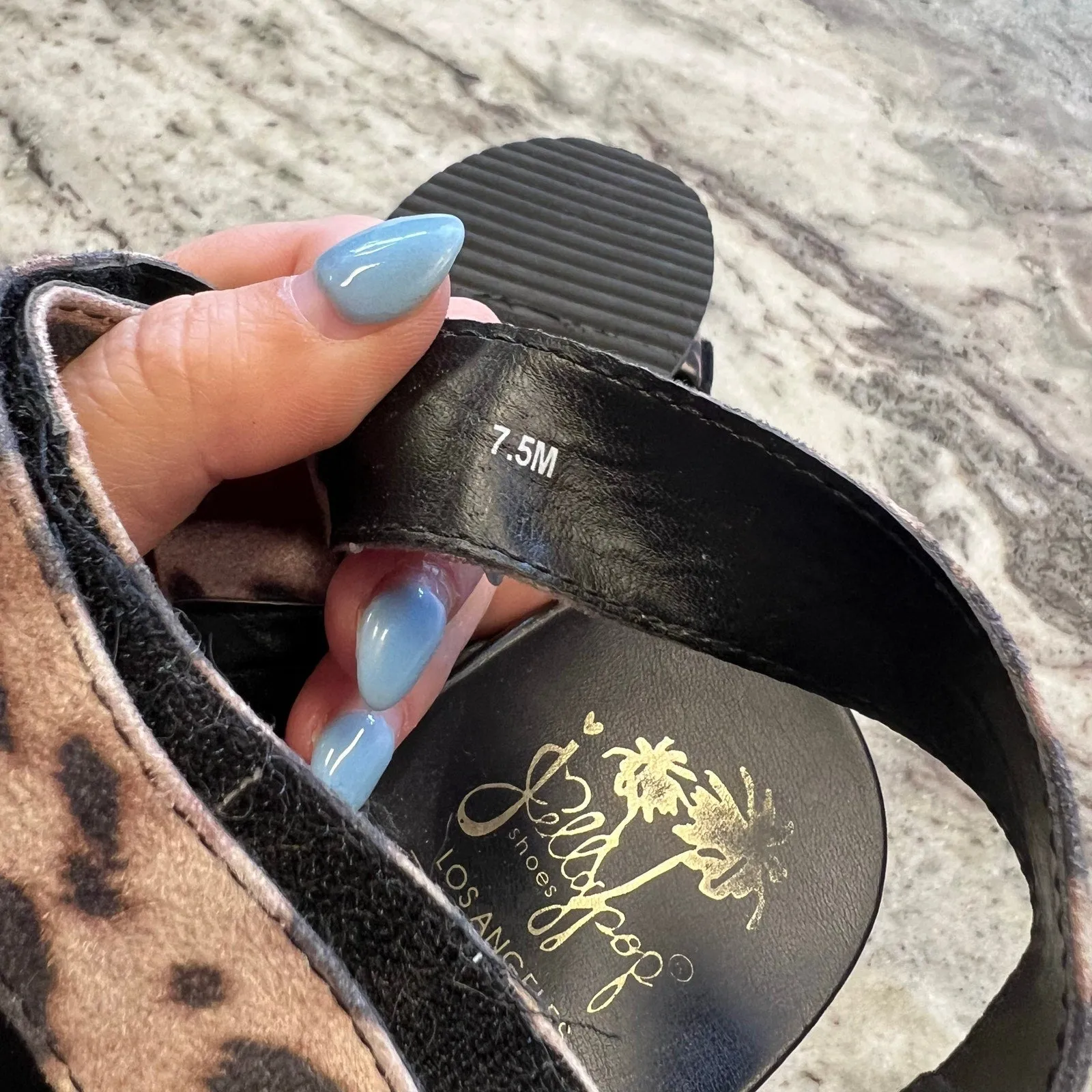 Jellypop Reagan Leopard Print Strappy Slide Sandals Size 7.5