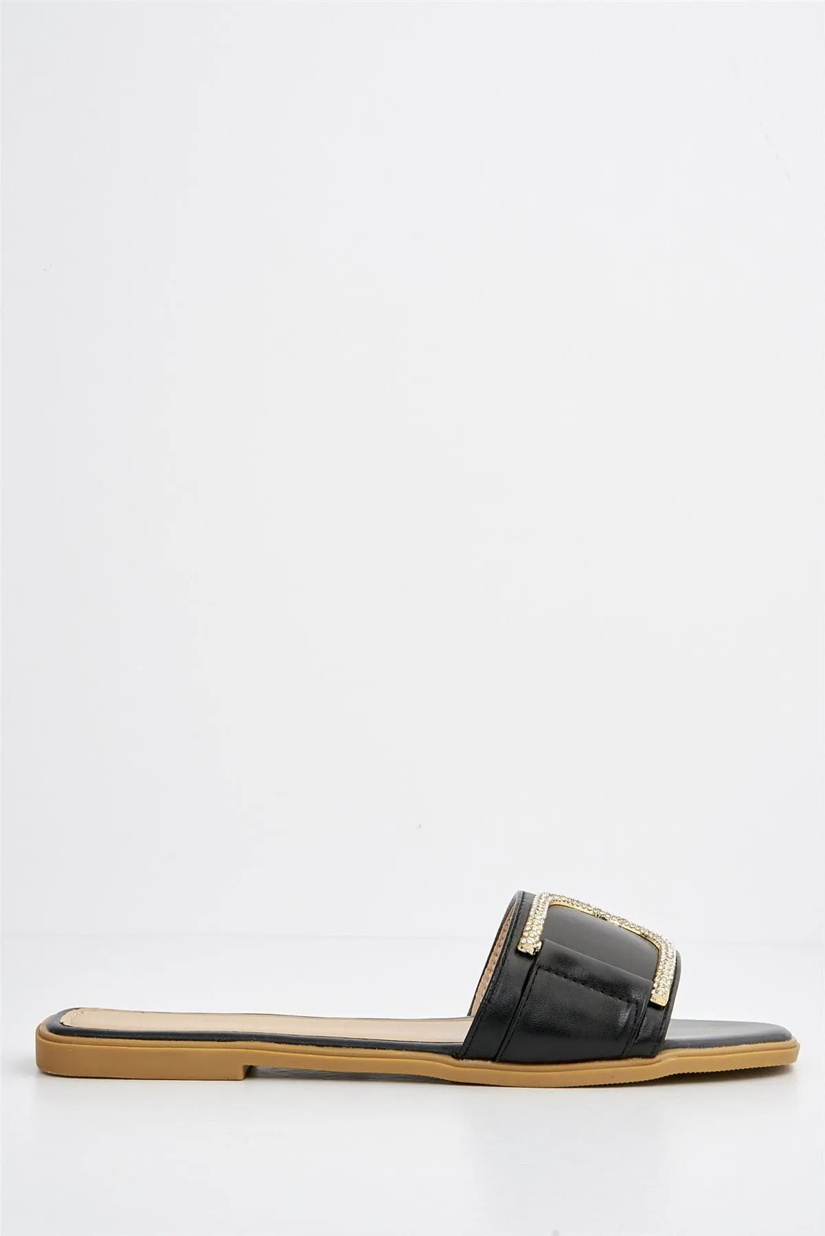 Kalia Diamante D Link Flat Sandal in Black