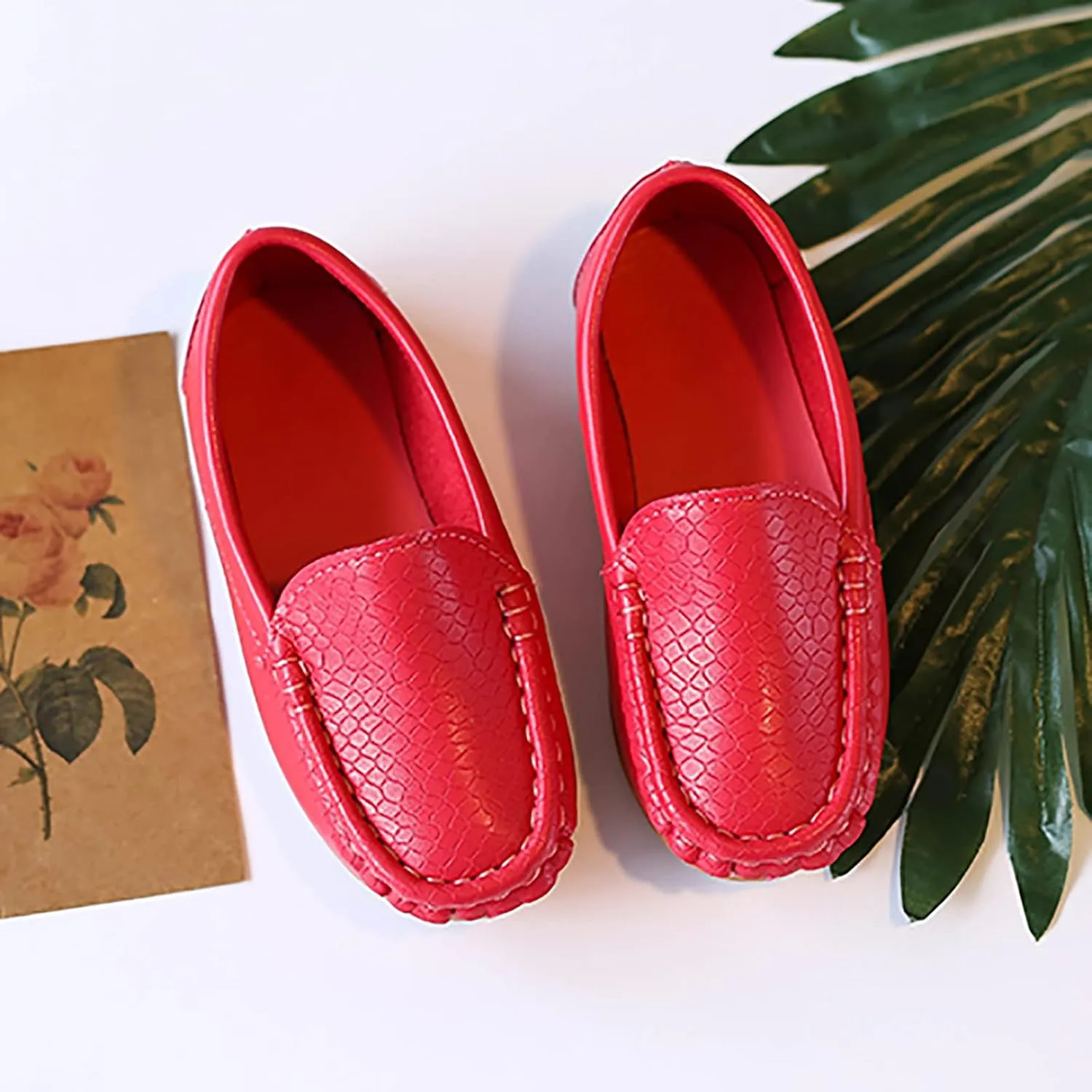 Kids Toddlers Boys Girls Leather Slip On Loafers Moccasin Boat Dress Shoes Dress Flat Little Girls Casual Baby Shoes