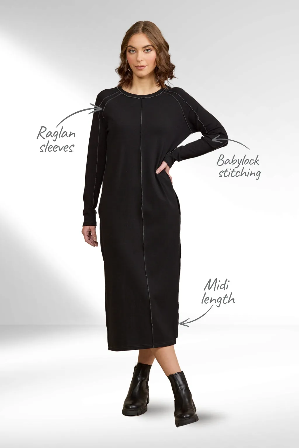 Knewe Alex Dress Black Charcoal