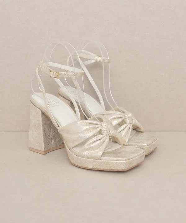 Knotted Band Platform Heels - Oasis Society