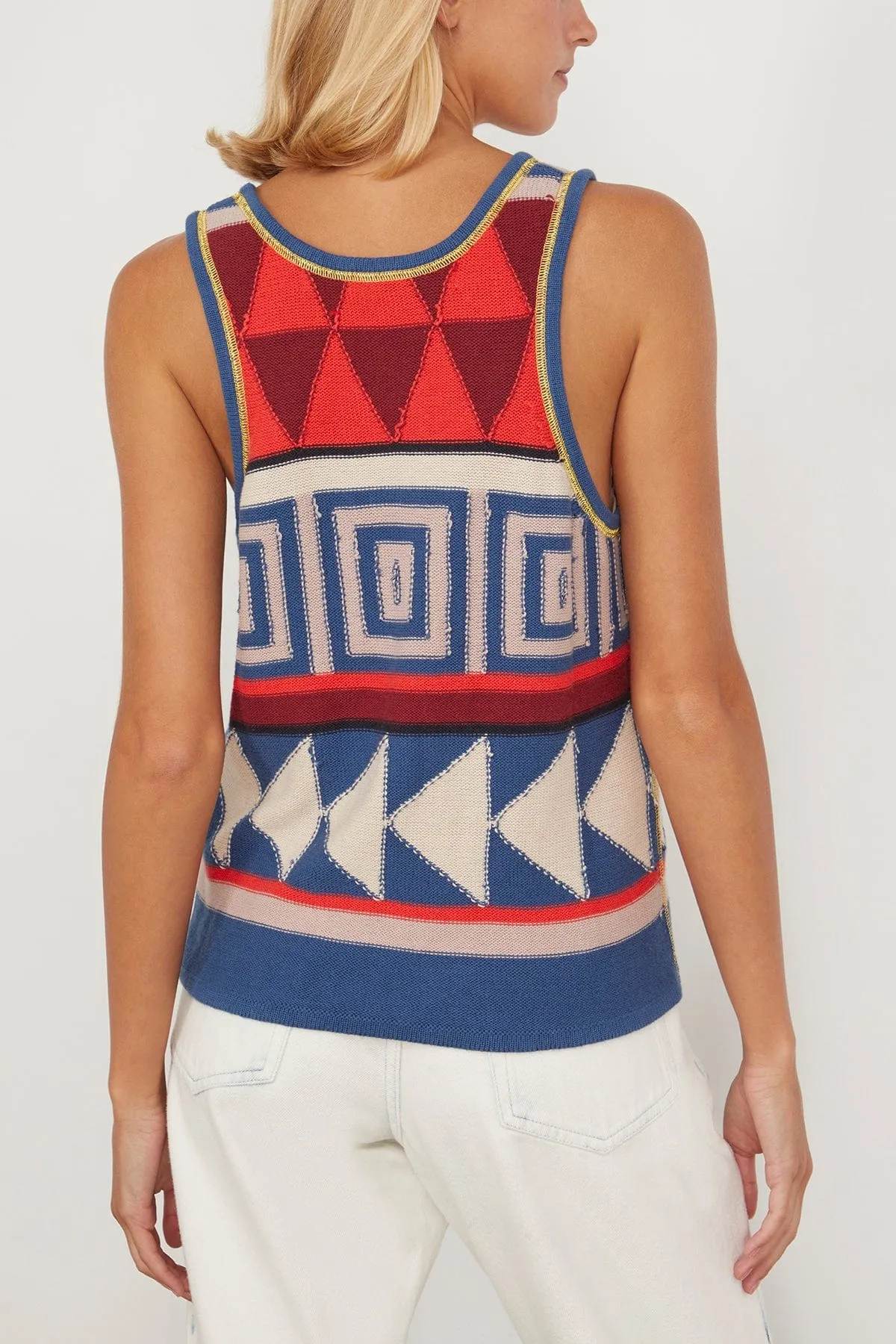 Kobo Tank in Denim Blue/Tomato