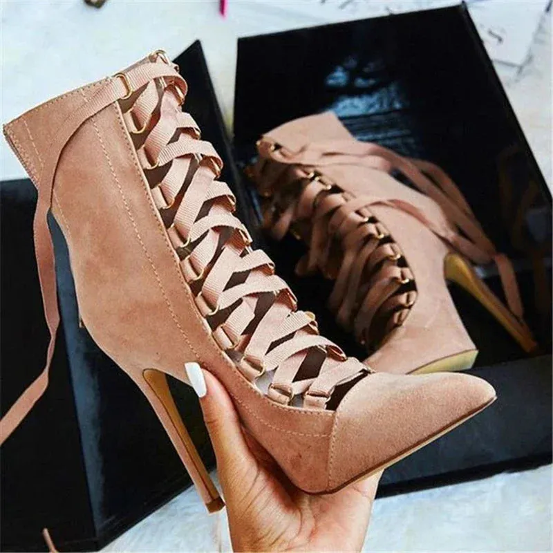 Lace-Up Stiletto Heels