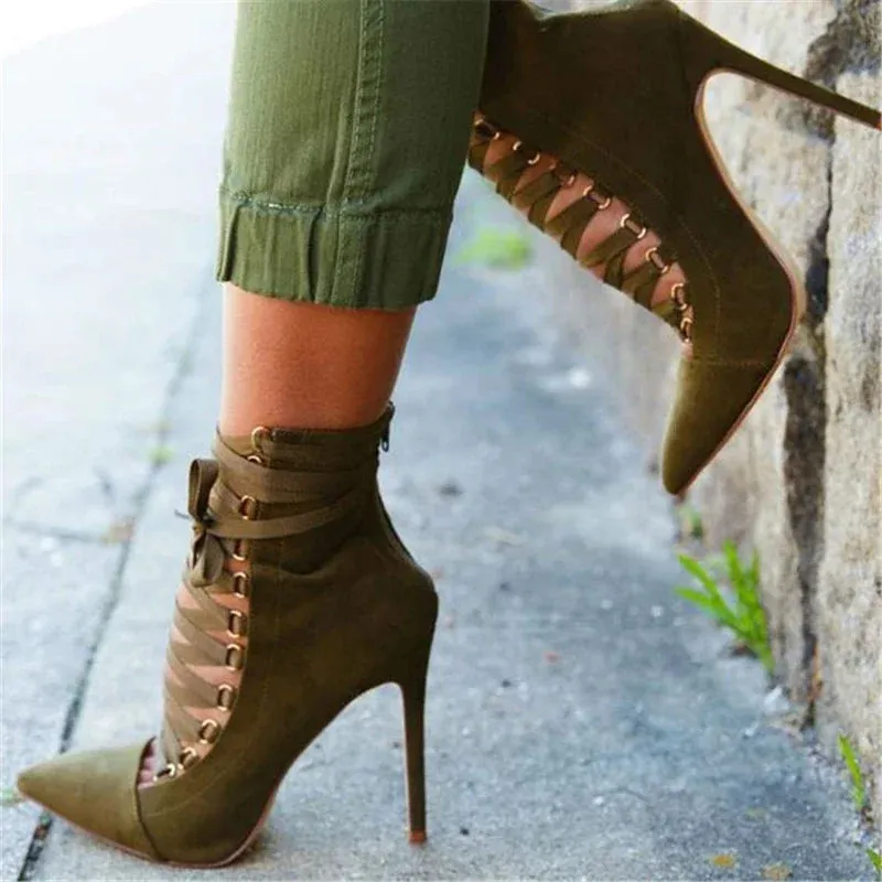 Lace-Up Stiletto Heels