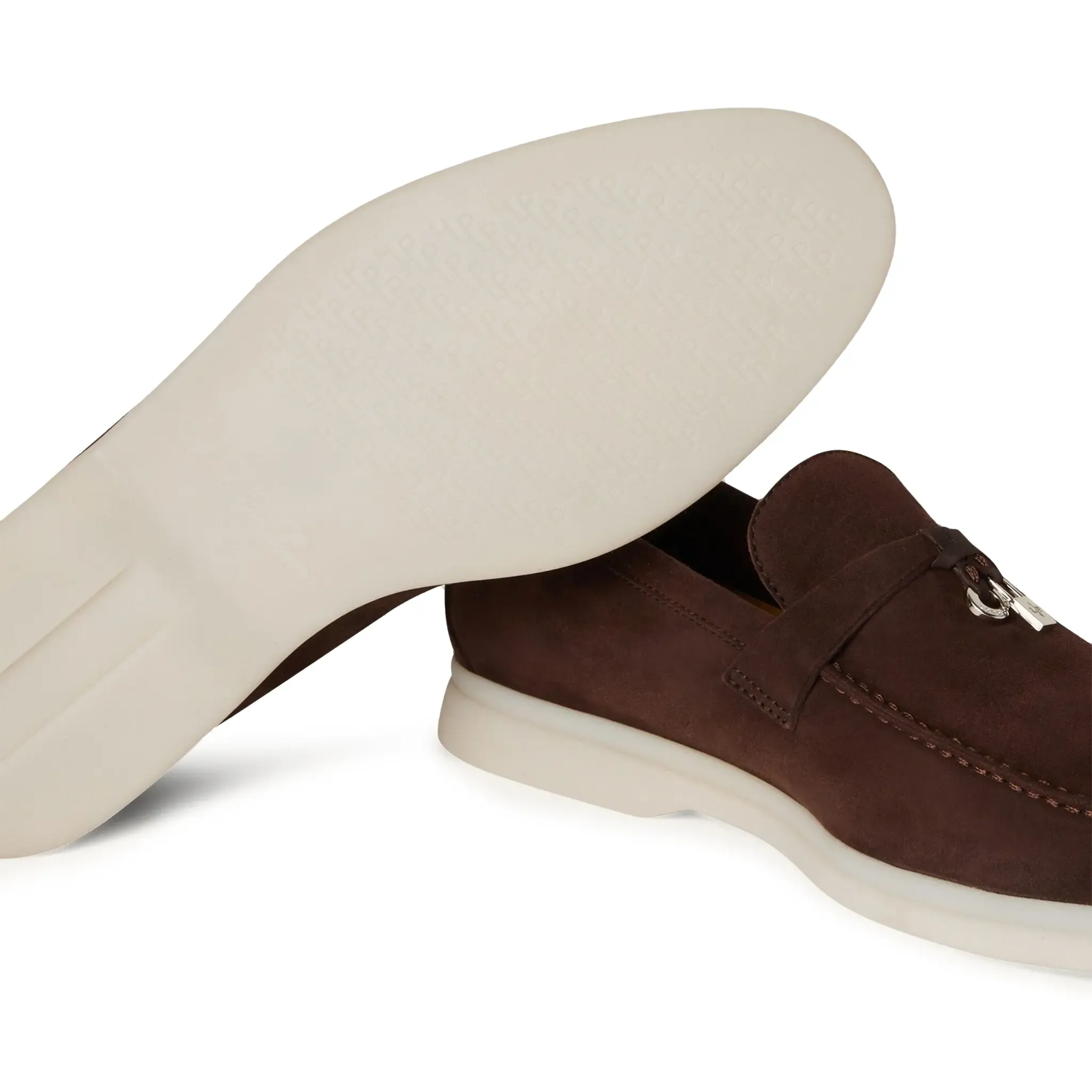 Loro Piana Summer Charms Walk Suede Chocolate Loafers
