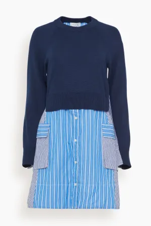 Lorraine Combo Dress in Maritime Blue/Cerulean Blue Multi