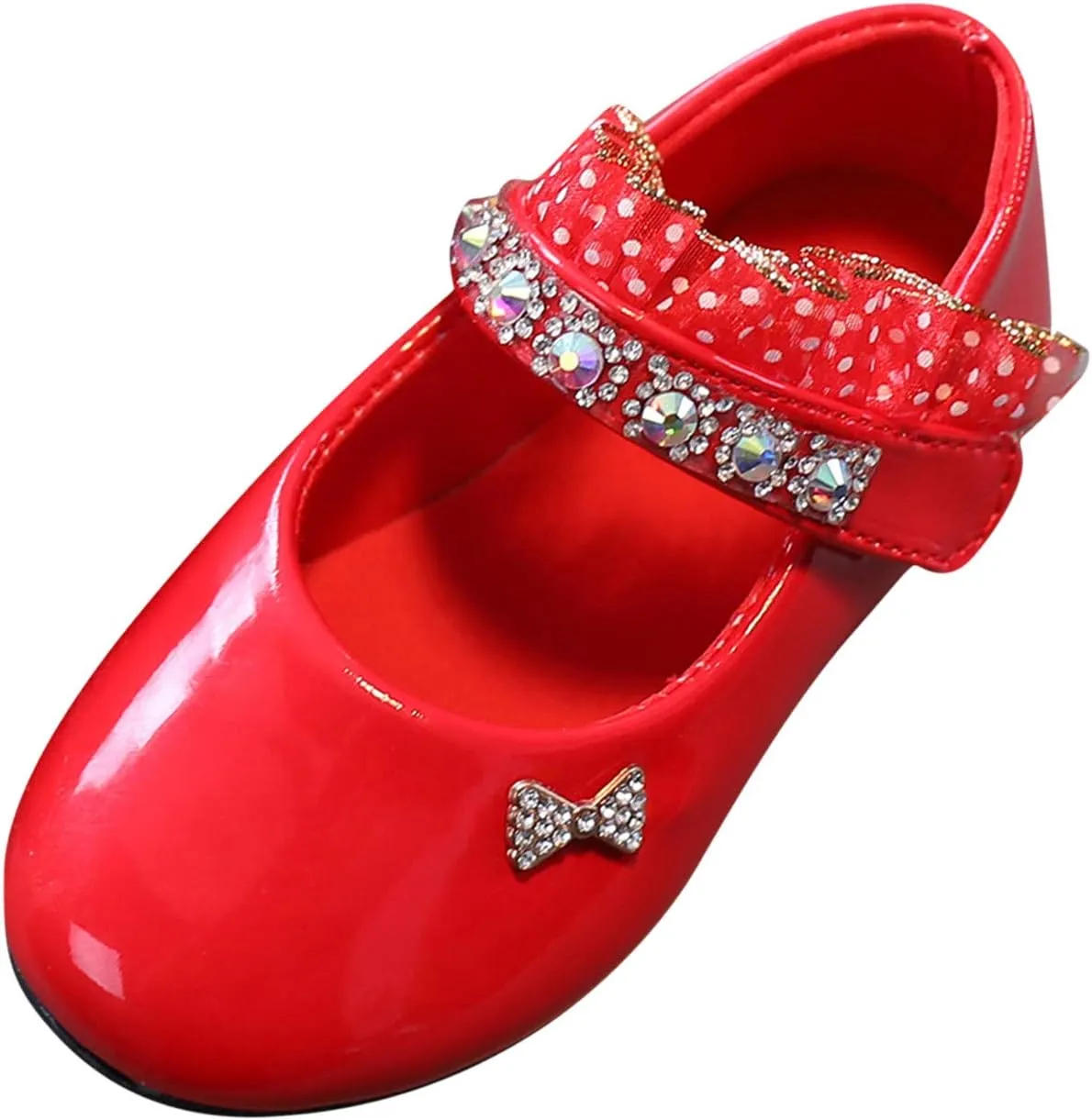 Mary Jane Flats for Girls Toddler Girls Glitter Dress Wedding Ballet Shoes Patent Leather Shoes for Kids