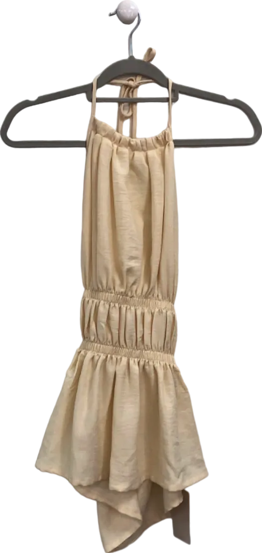 MUSERA Beige Ruffled Mini Dress US XS