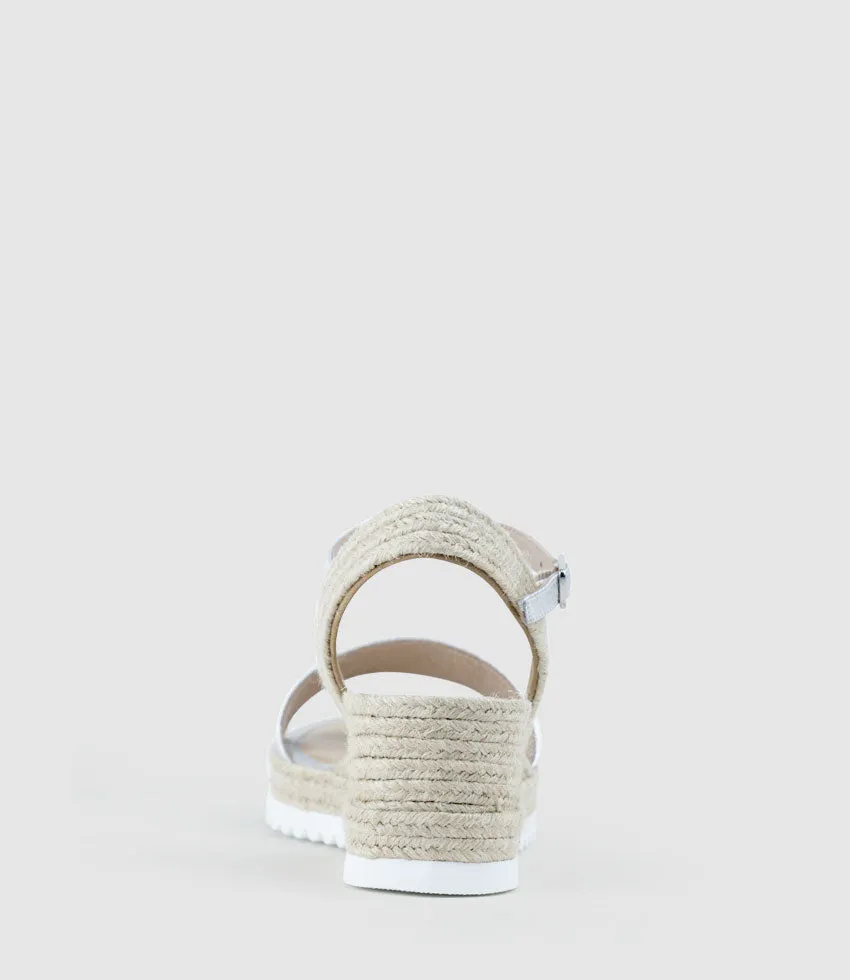 MYLO Single Strap Espadrille in Silver
