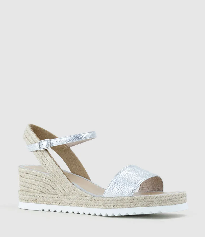 MYLO Single Strap Espadrille in Silver