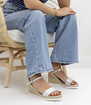 MYLO Single Strap Espadrille in Silver