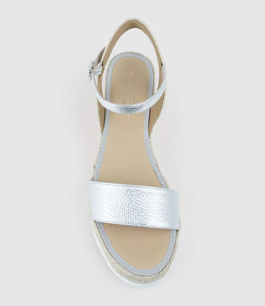 MYLO Single Strap Espadrille in Silver