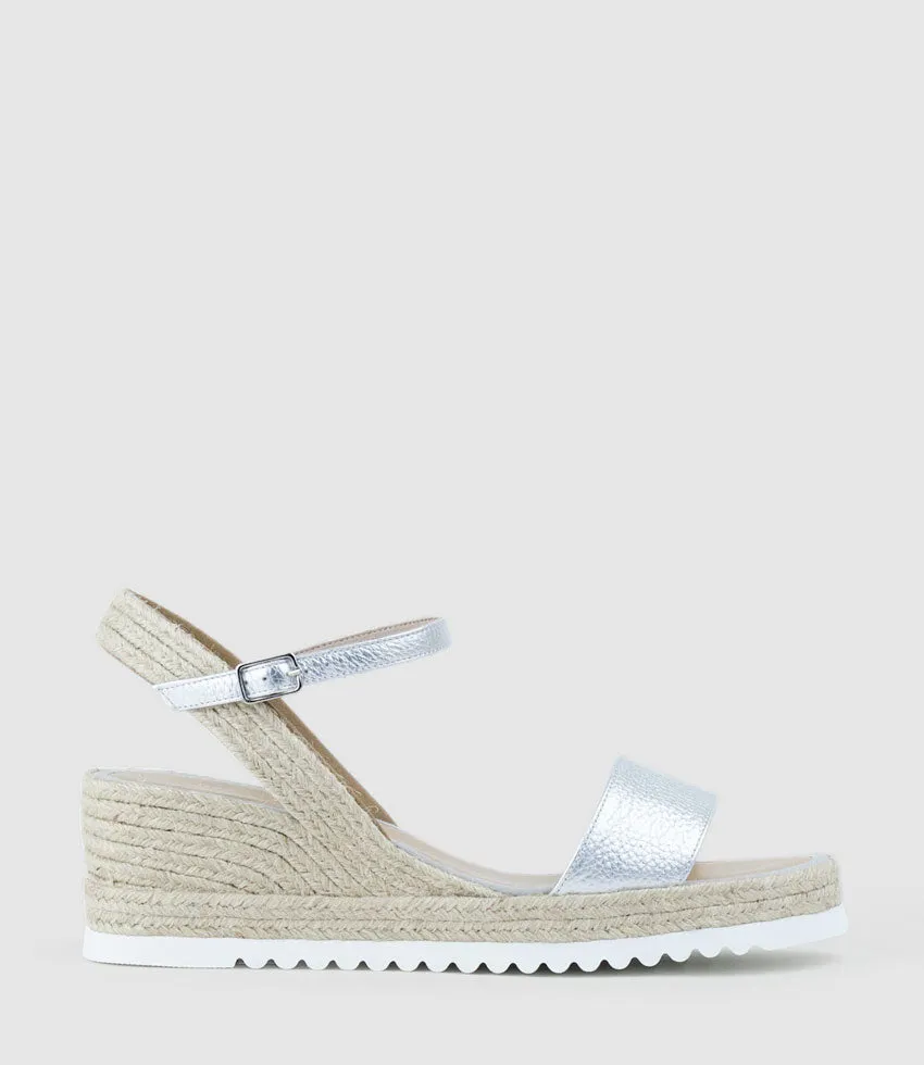 MYLO Single Strap Espadrille in Silver