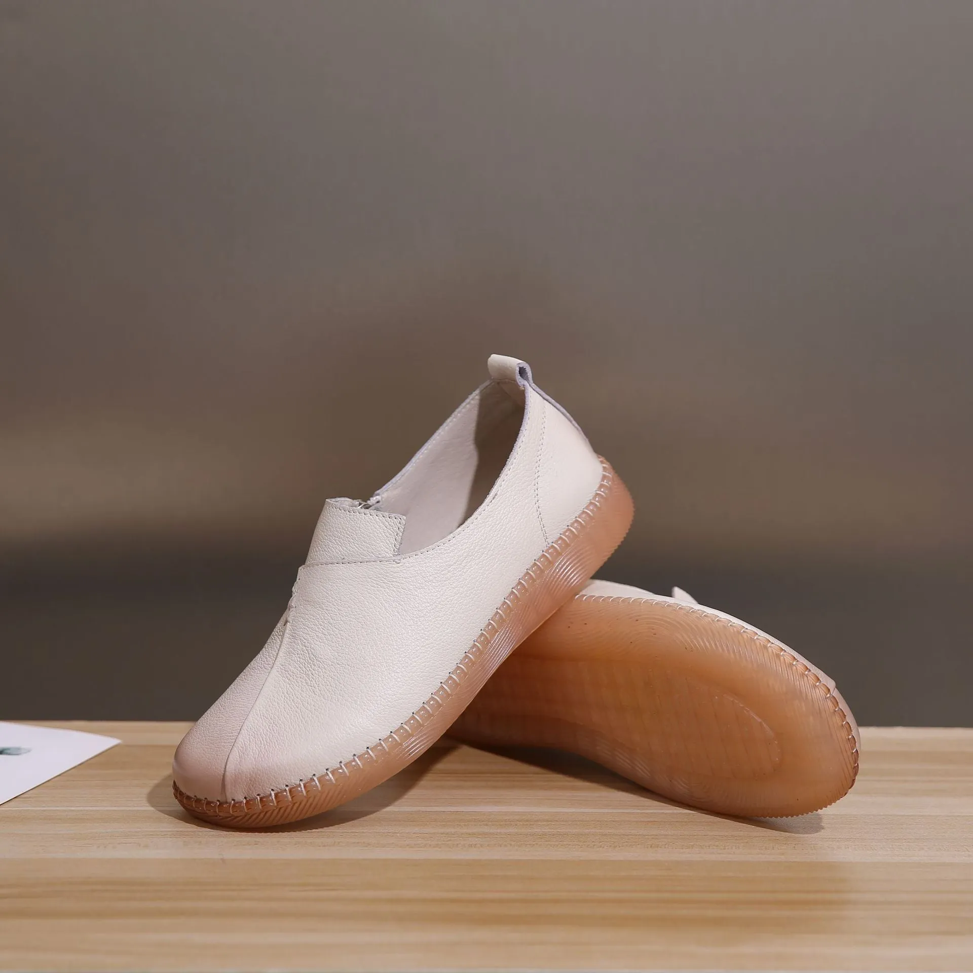 Nanccy Vintage Handmade Round Toe Soft Casual Shoes