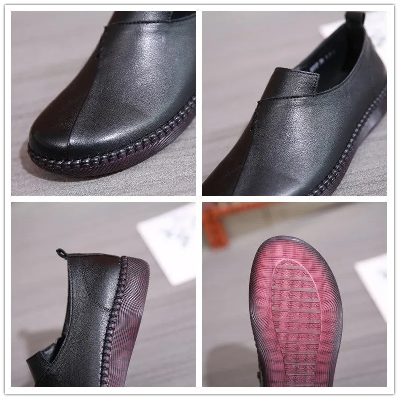 Nanccy Vintage Handmade Round Toe Soft Casual Shoes