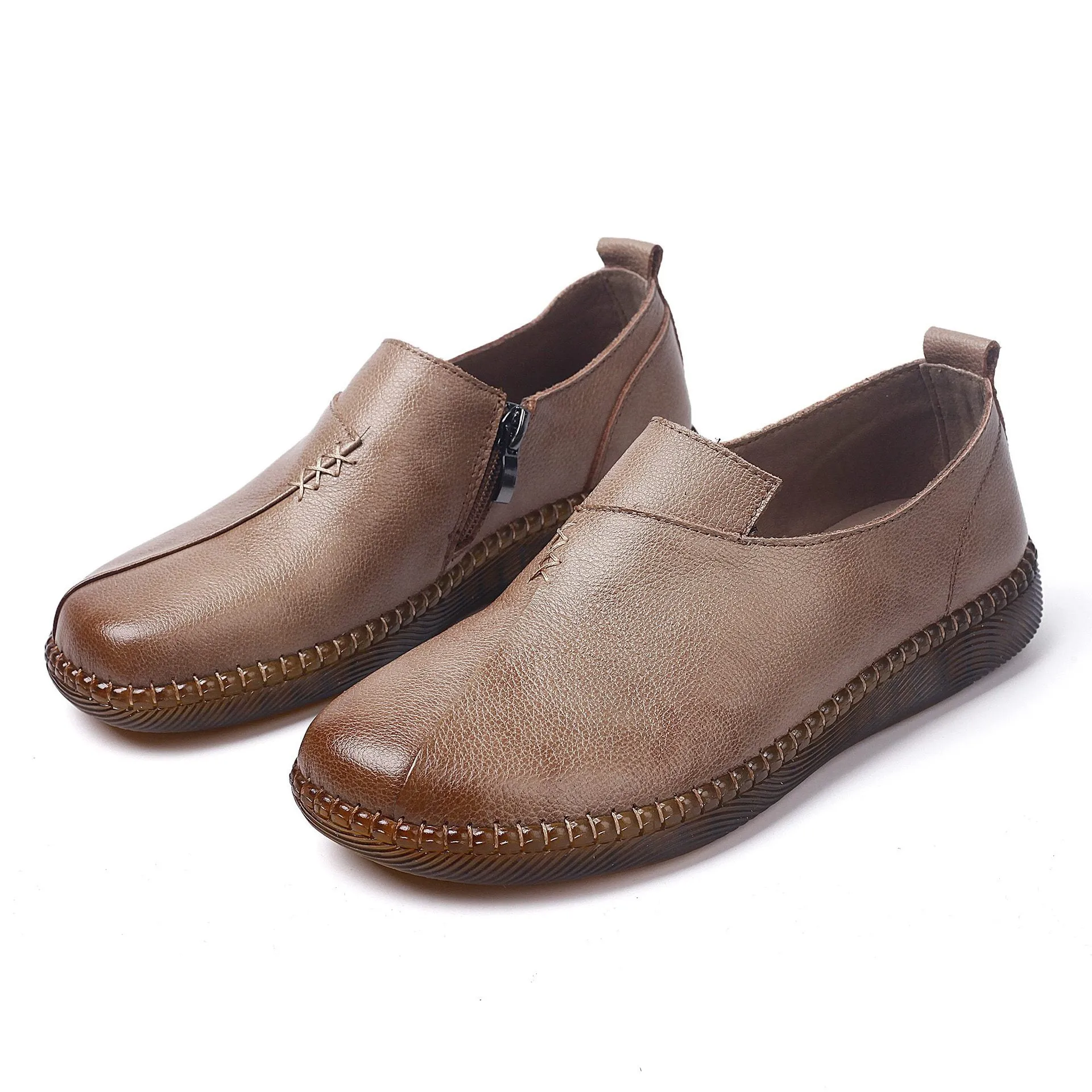 Nanccy Vintage Handmade Round Toe Soft Casual Shoes