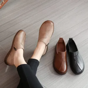 Nanccy Vintage Handmade Round Toe Soft Casual Shoes