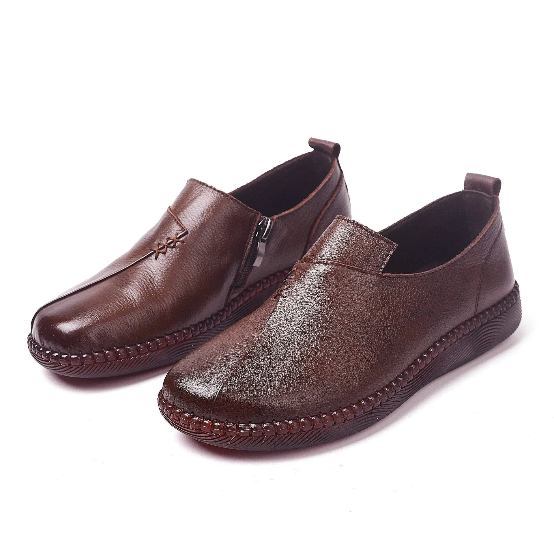 Nanccy Vintage Handmade Round Toe Soft Casual Shoes