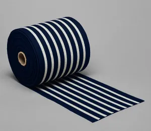 Navy & ivory stripes espadrille canvas
