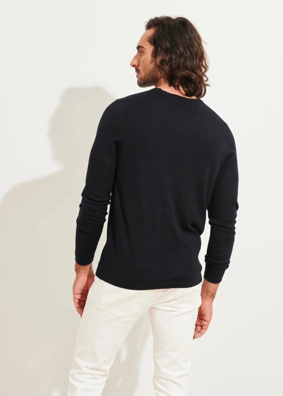 Navy Extra-Fine Merino Sweater - Patrick Assaraf