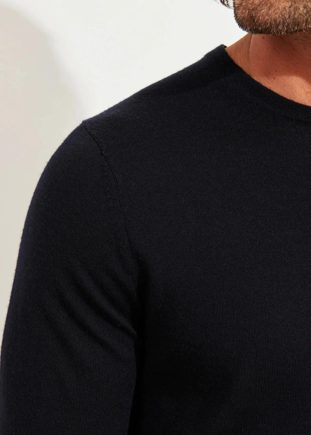 Navy Extra-Fine Merino Sweater - Patrick Assaraf