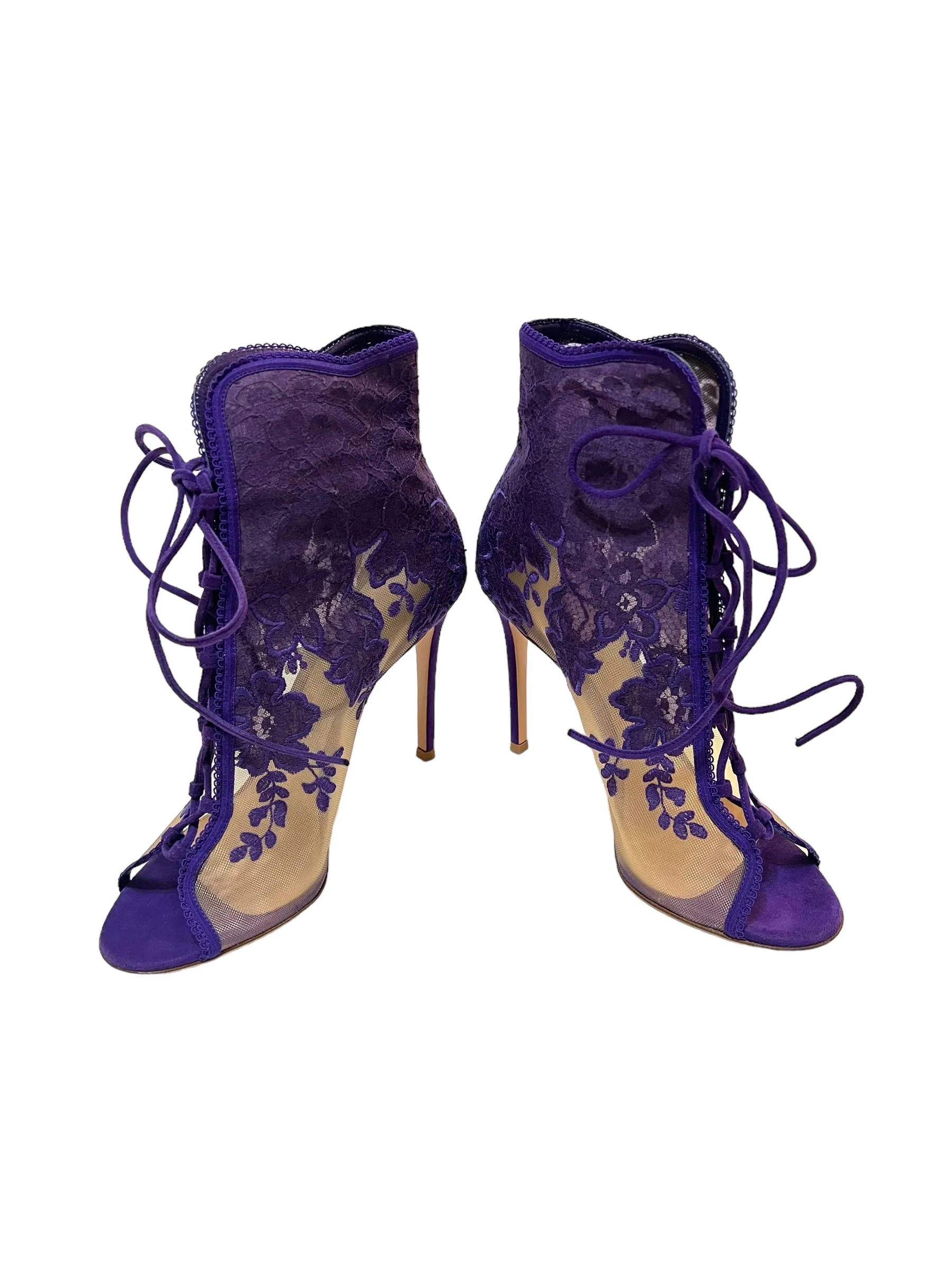NEW Gianvito Rossi Purple Ankle Boots Sz 39