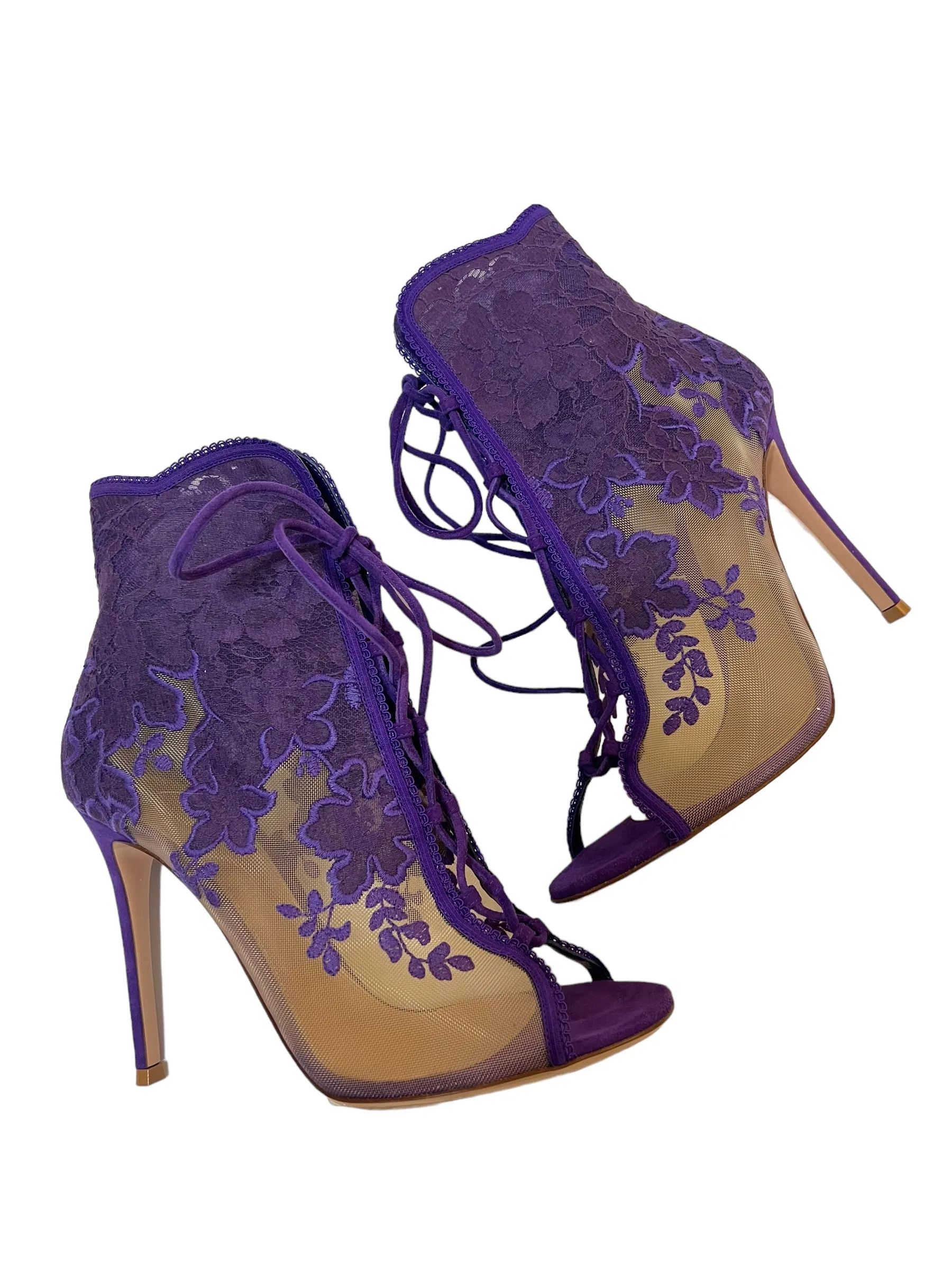NEW Gianvito Rossi Purple Ankle Boots Sz 39