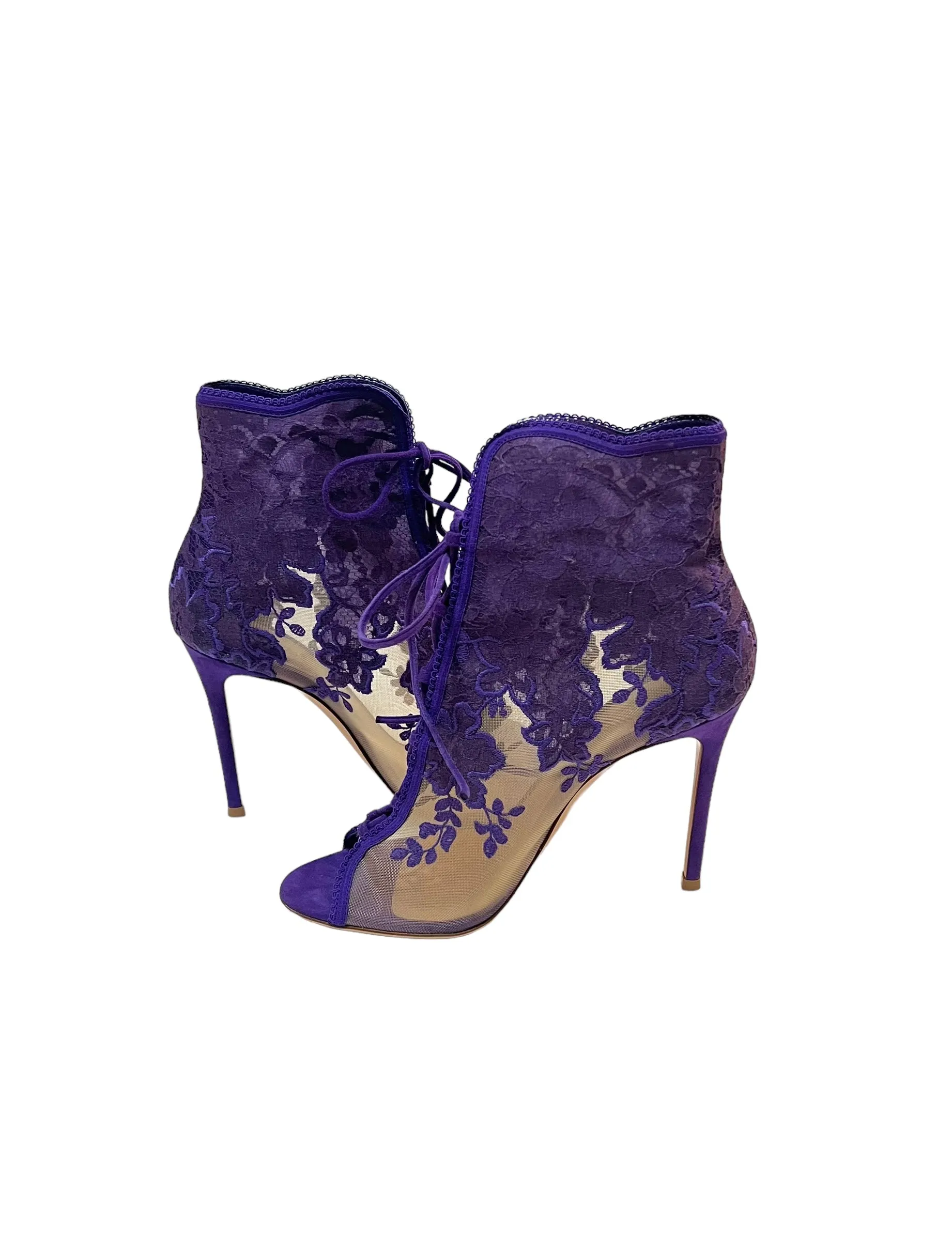 NEW Gianvito Rossi Purple Ankle Boots Sz 39