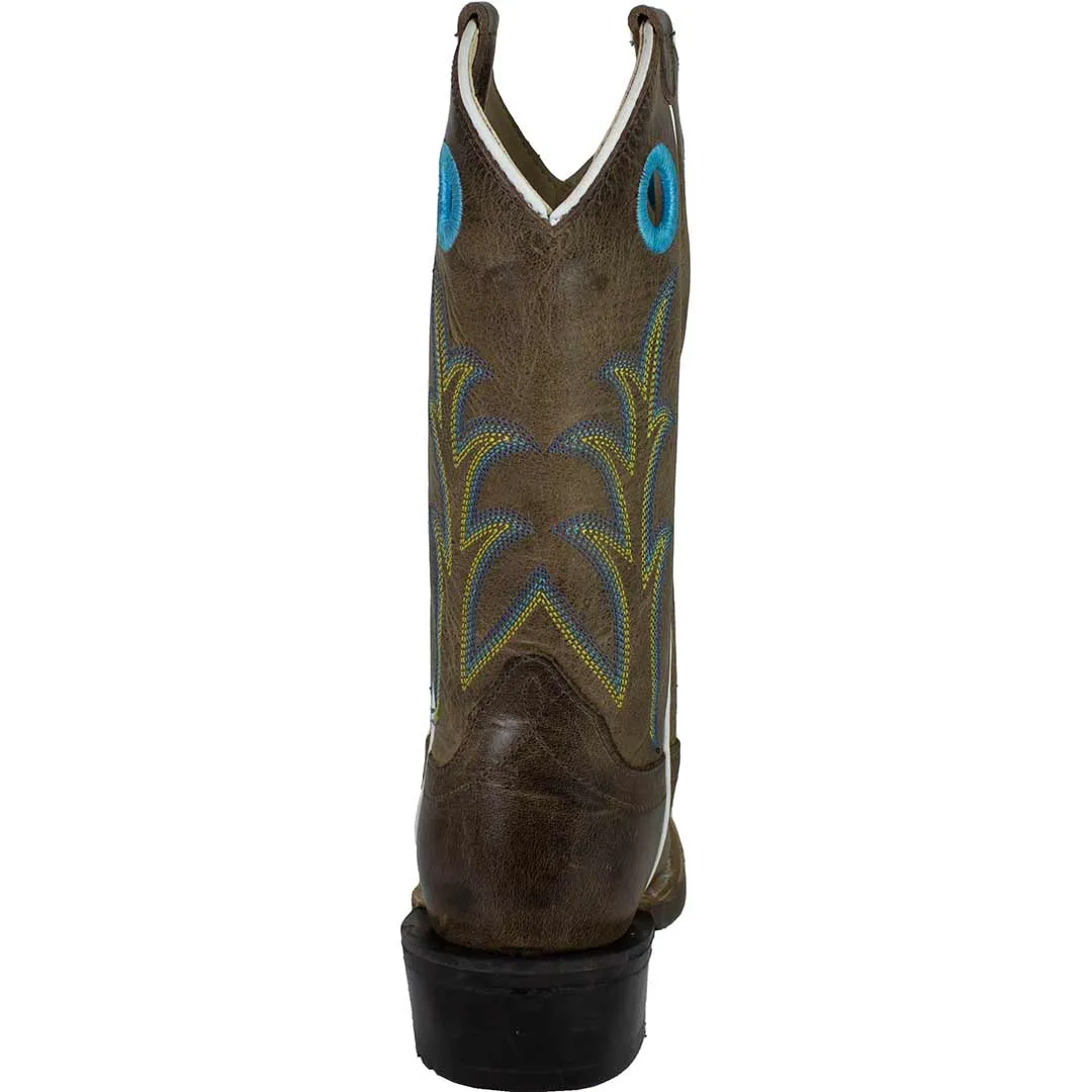 Old West Youth Square Toe Cowboy Boots