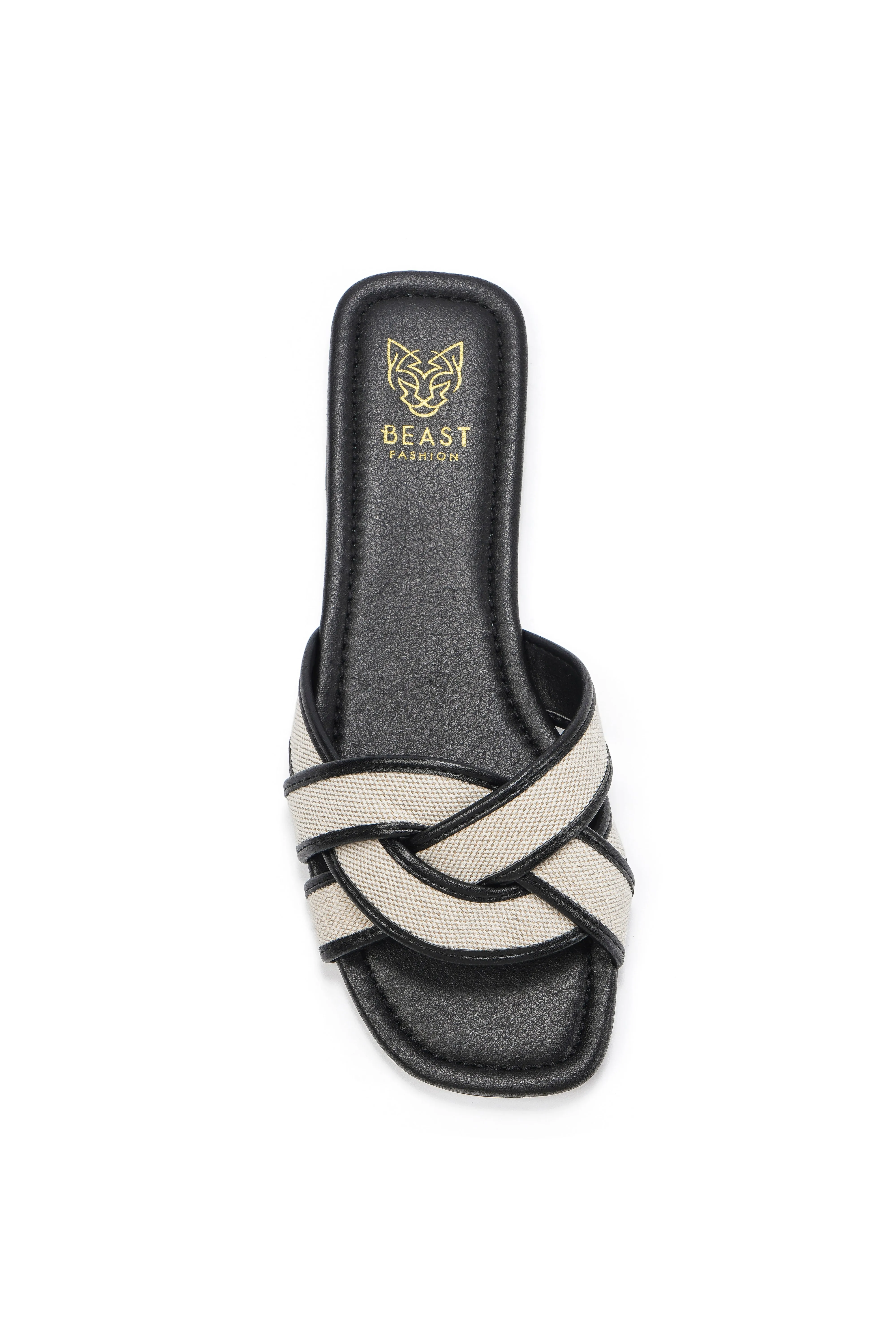 PAIGE-07 Woven Slide Sandals