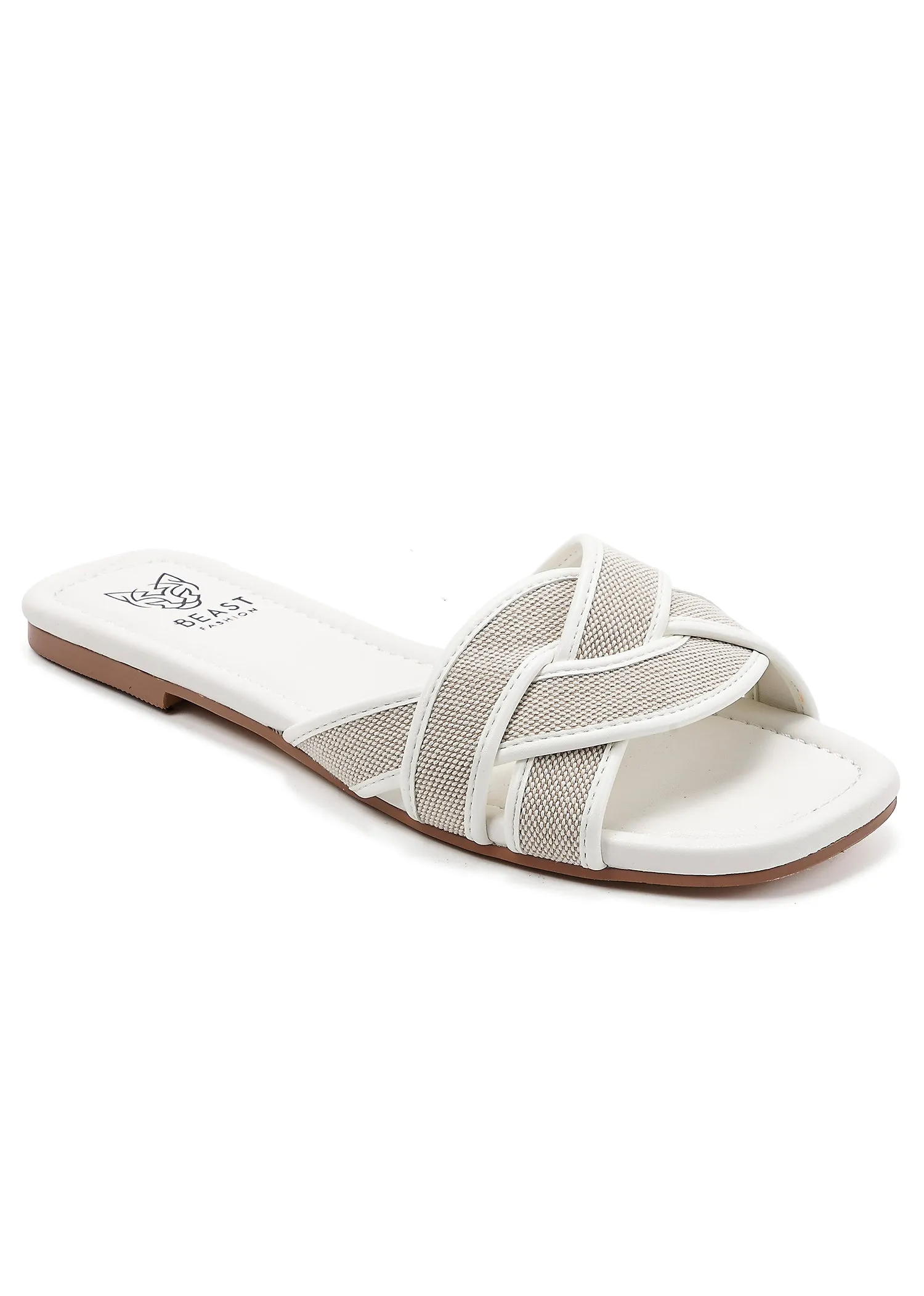 PAIGE-07 Woven Slide Sandals